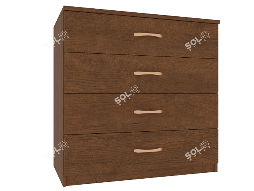 Modern Wooden Chest of Drawers 3D model image 2