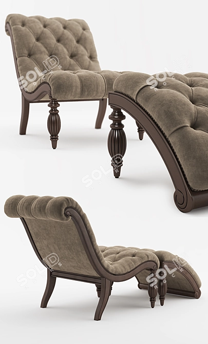 Elegant Bellagio Chaise Lounge 3D model image 2
