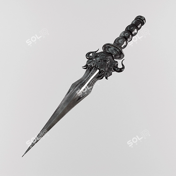 Ancient Silver Dagger - Timeless Museum Artifact 3D model image 1