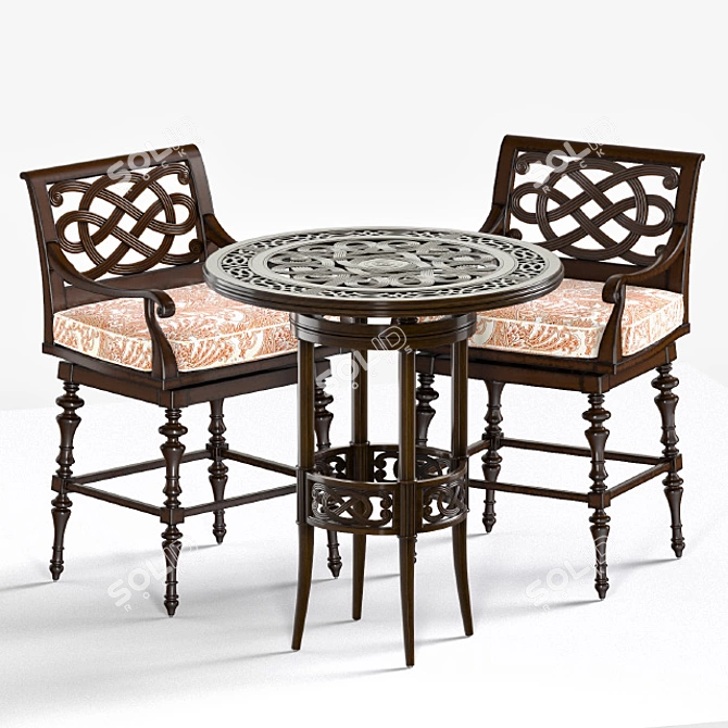 Tommy Bahama Black Sands Patio Set 3D model image 1