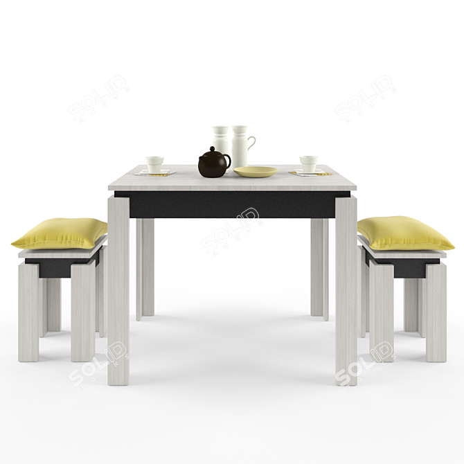 Premiere Kitchen Table & Stools Set 3D model image 1