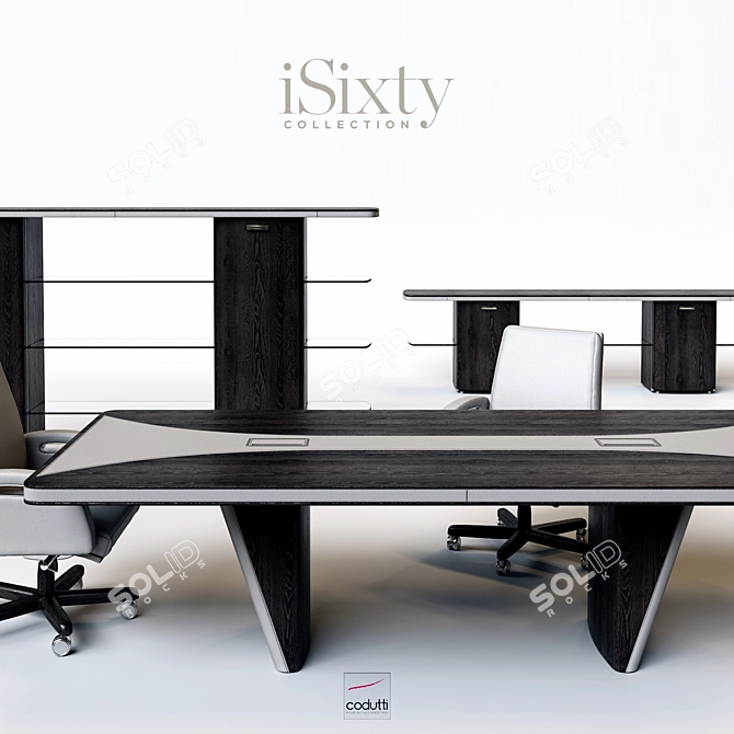 Elegant Italian Office Furniture Set 3D model image 3