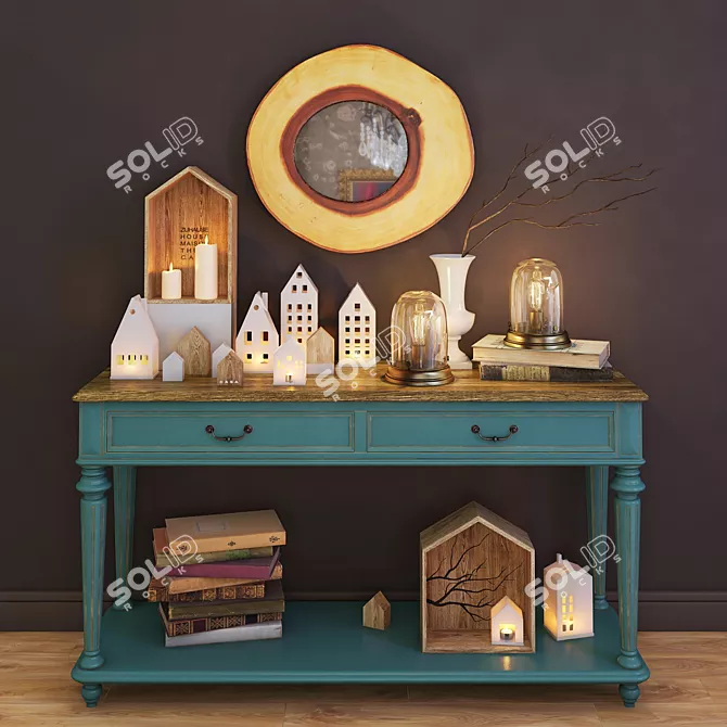 Vintage House Décor Set 3D model image 1