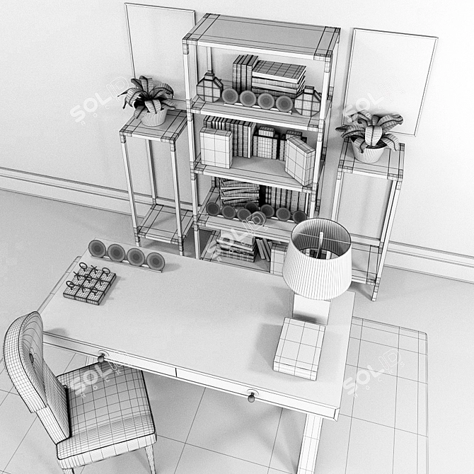 Walnut Channing Desk: Elegant & Functional 3D model image 3