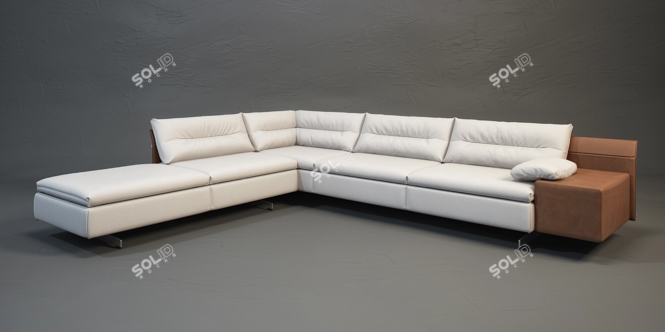 Elegant Grantorino L Sofa 3D model image 2