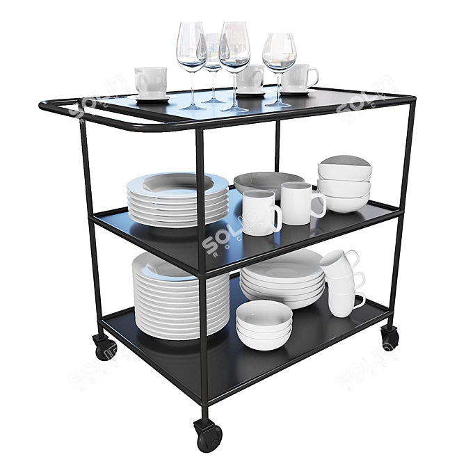 Versatile Dish Table 3D model image 2