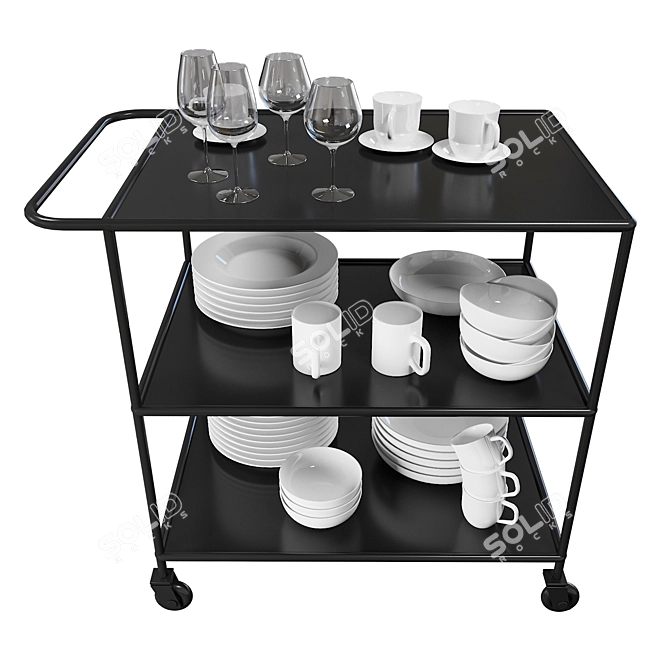 Versatile Dish Table 3D model image 3