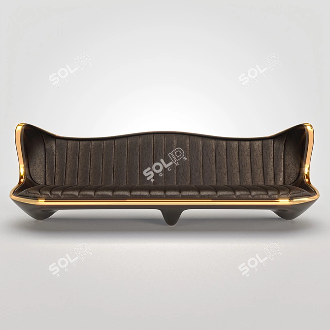 Modern Black Sofa for GRD 3D model image 1