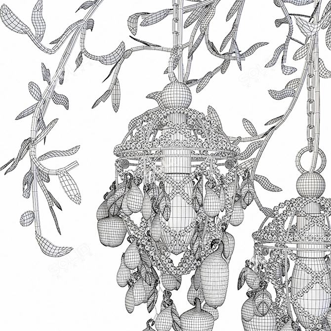 Elegant Venise LVEN5090-CE Chandelier 3D model image 2