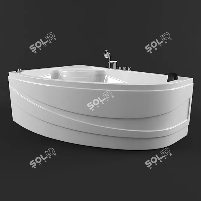 Orans OLS-6057(L) Hydro Massage Bathtub 3D model image 2