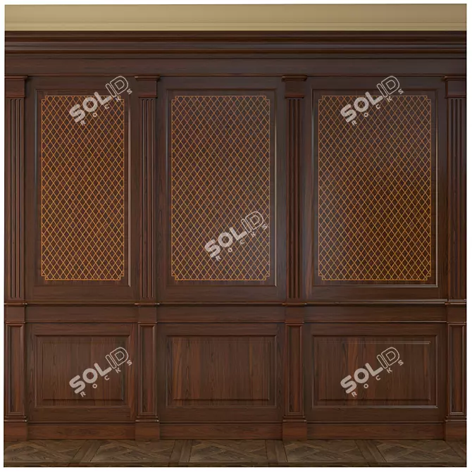 Inlaid Wood Panel Set 3D model image 1