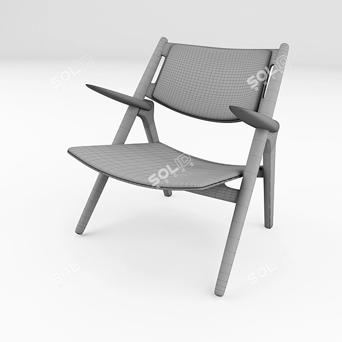 1951 Wegner CH28 Chair 3D model image 2