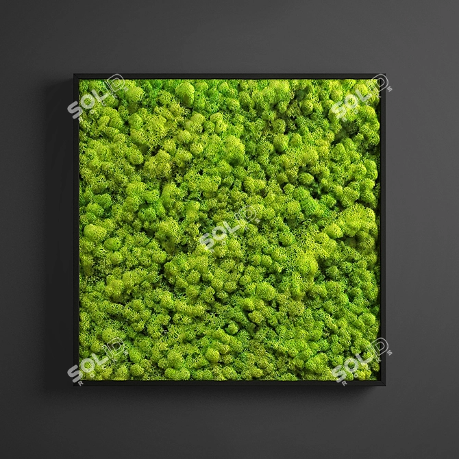 Mossy Panel: Green Square Design 3D model image 1