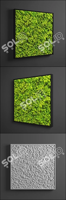 Mossy Panel: Green Square Design 3D model image 2