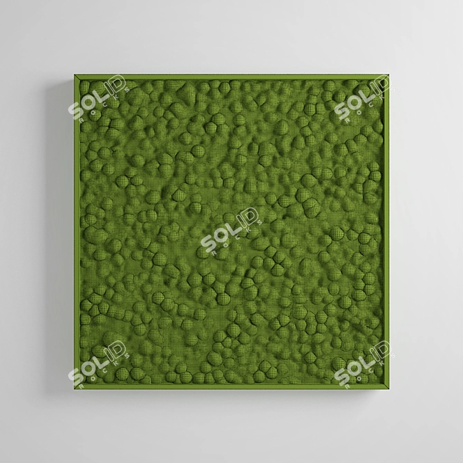 Mossy Panel: Green Square Design 3D model image 3