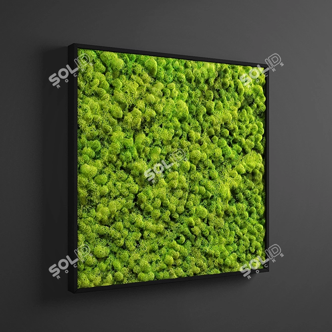 Mossy Panel: Green Square Design 3D model image 4