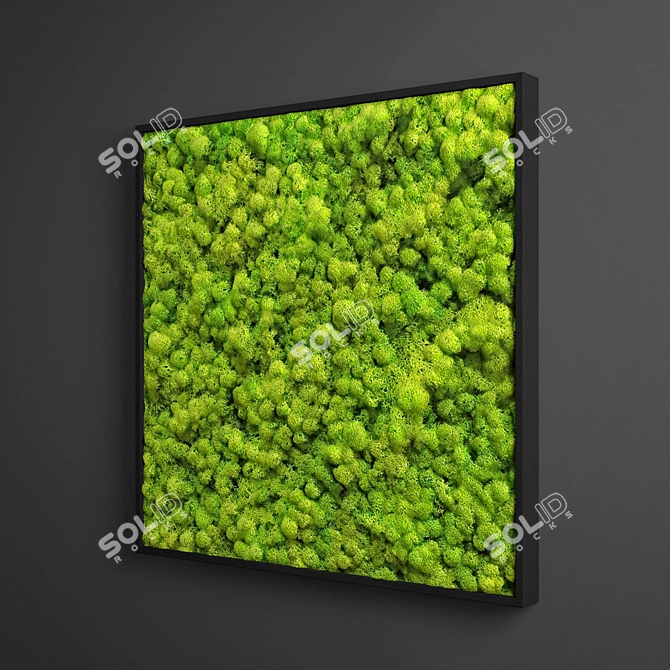 Mossy Panel: Green Square Design 3D model image 5