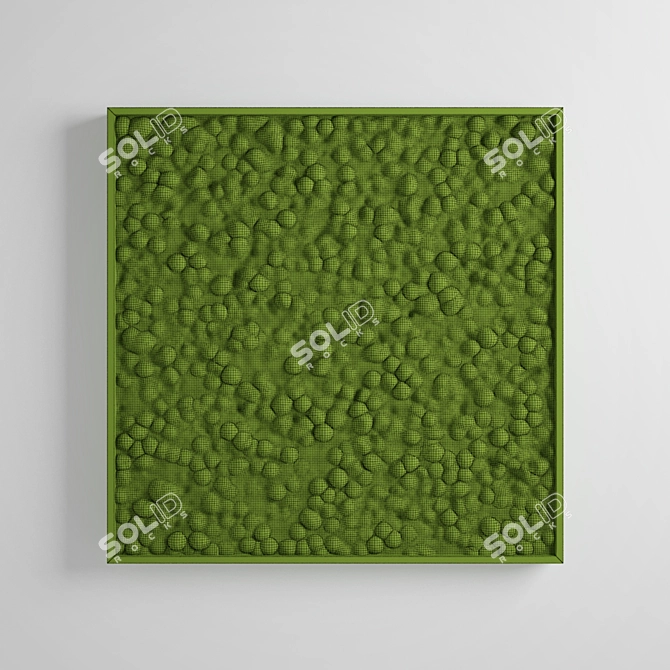 Mossy Panel: Green Square Design 3D model image 7