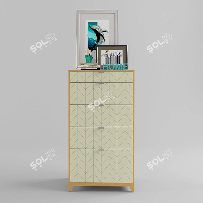 Scandinavian Eco-Style Tall Dresser 3D model image 1