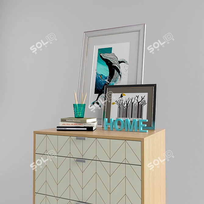Scandinavian Eco-Style Tall Dresser 3D model image 2