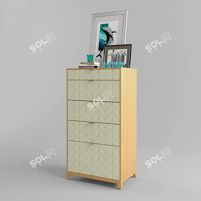 Scandinavian Eco-Style Tall Dresser 3D model image 3