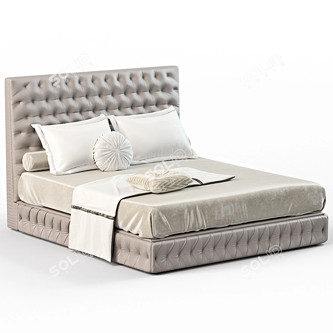 Luxurious Velvet Bed - Piermaria 3D model image 1