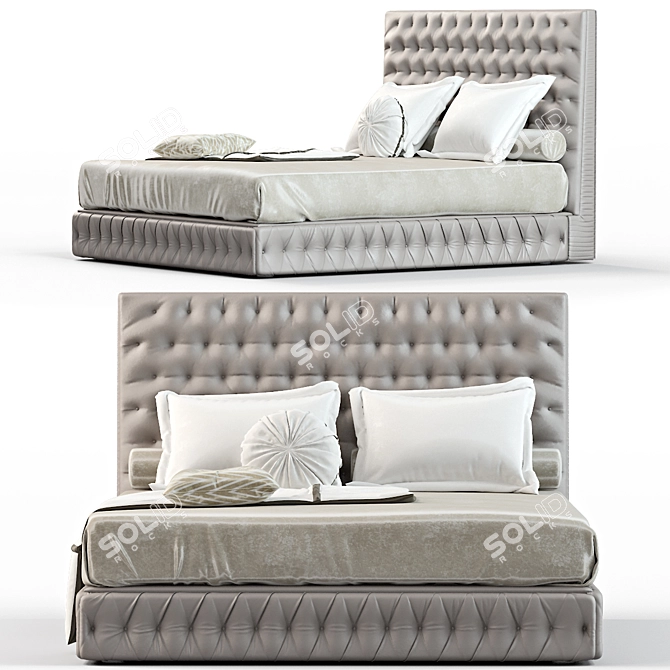 Luxurious Velvet Bed - Piermaria 3D model image 2