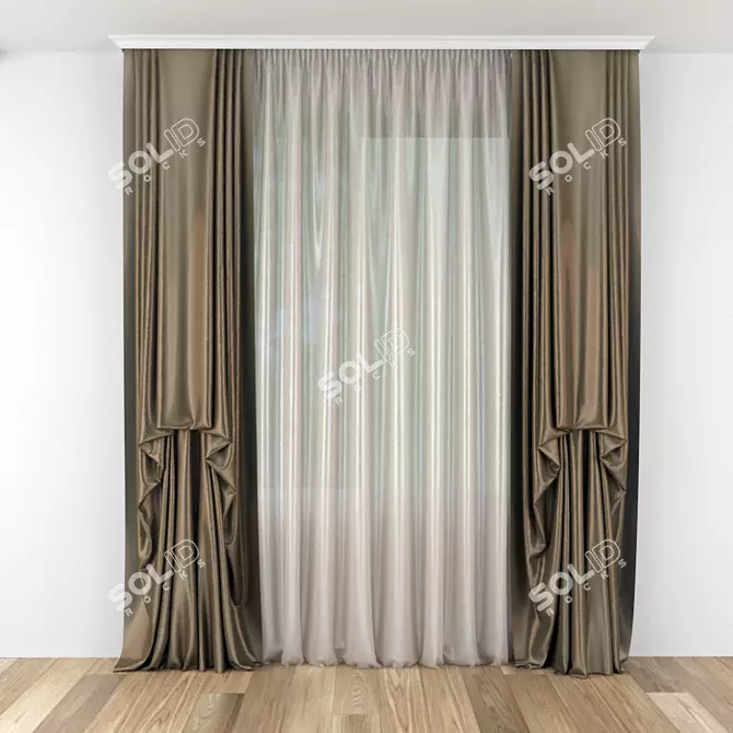 Elegant Draped Shade 3D model image 1