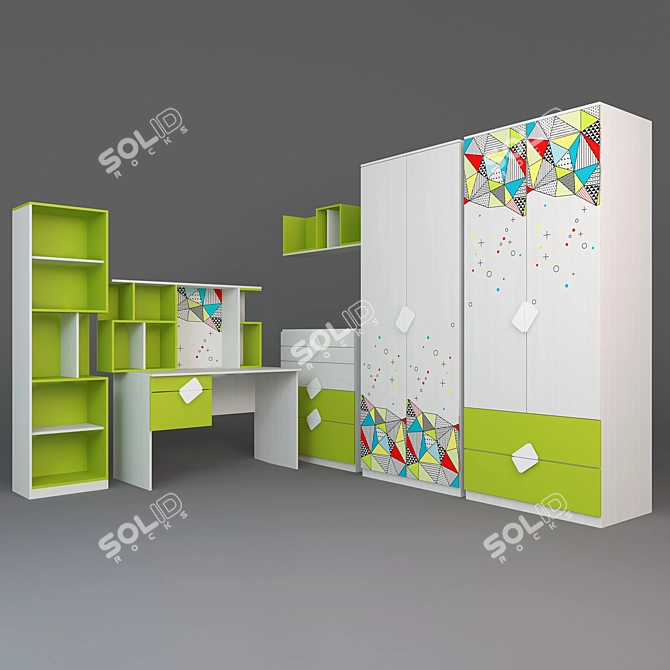 "Christy" Modular System: Versatile Teen Furniture 3D model image 1
