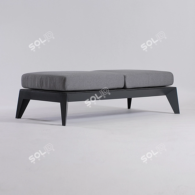 Sleek Steel Sofa 3D model image 1