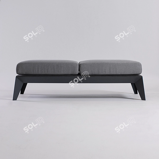 Sleek Steel Sofa 3D model image 2