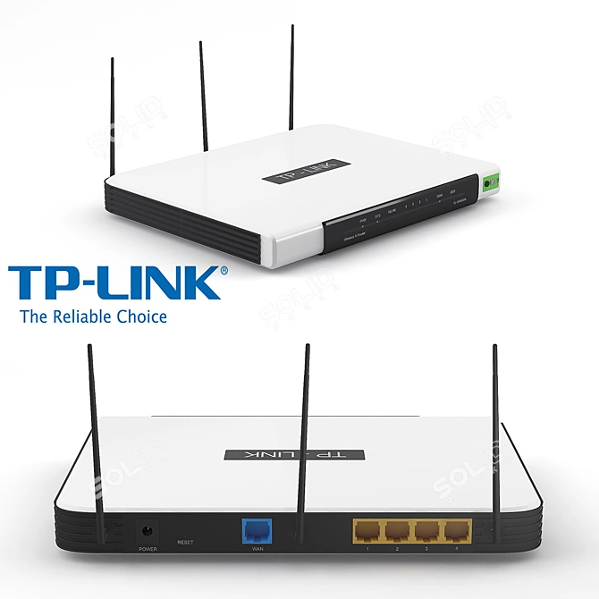 Powerful TP-Link WiFi Router 3D model image 1