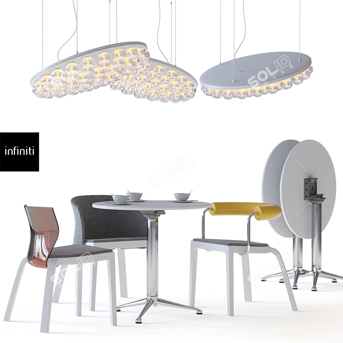 Folding Table Set | Infiniti + Moooi 3D model image 1