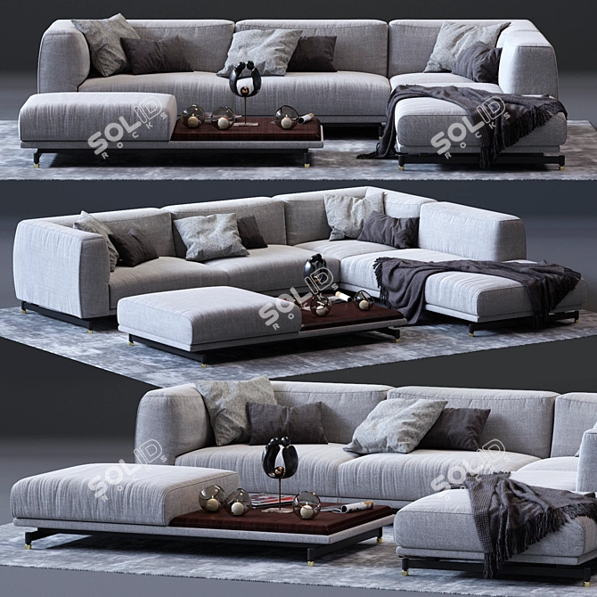 DITRE ITALIA St. Germain Corner Sofa: Elegant Comfort at Its Best 3D model image 1