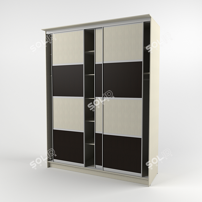 Spacious 2-Door Closet 3D model image 1