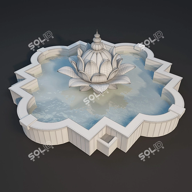 Lotus Sculpture Fountain 3D model image 2