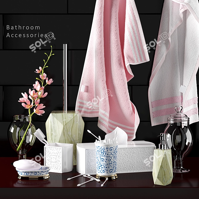 Sleek, Stylish Bathroom Set 3D model image 1