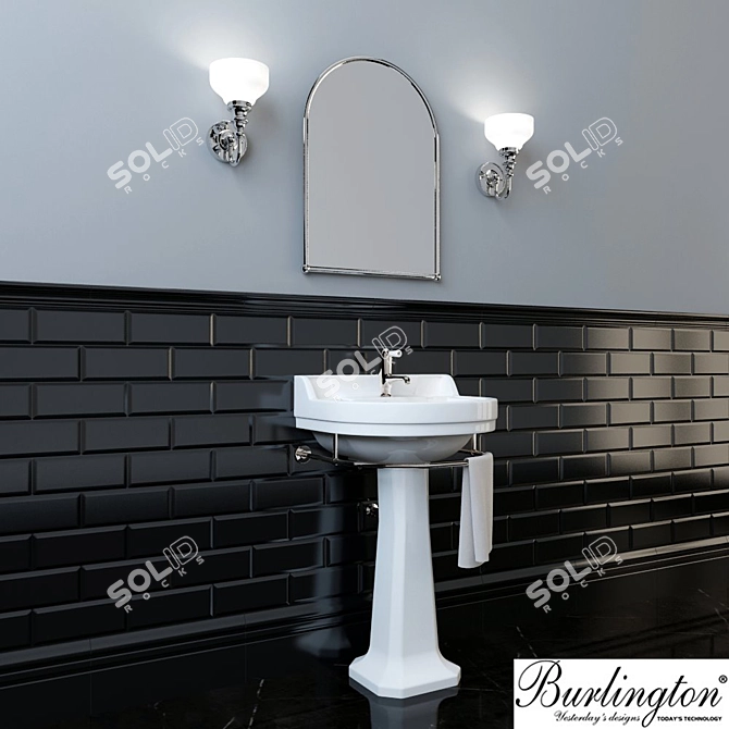 Elegant Burlington Edwardian Basin 3D model image 1