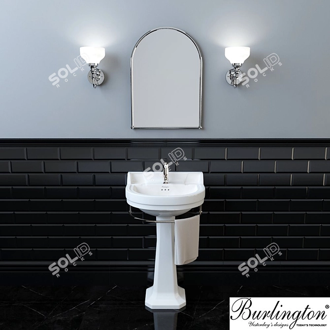 Elegant Burlington Edwardian Basin 3D model image 2