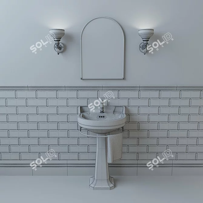 Elegant Burlington Edwardian Basin 3D model image 3