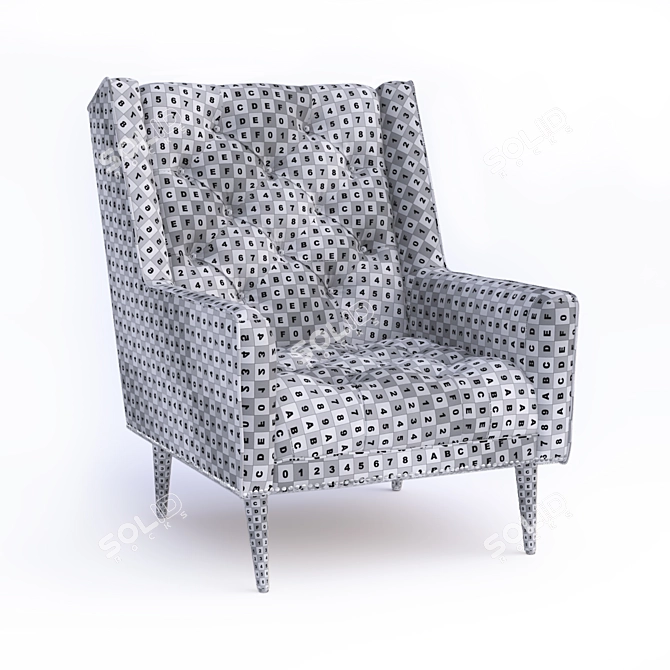 Anthropologie Premium Leather Armchair 3D model image 2