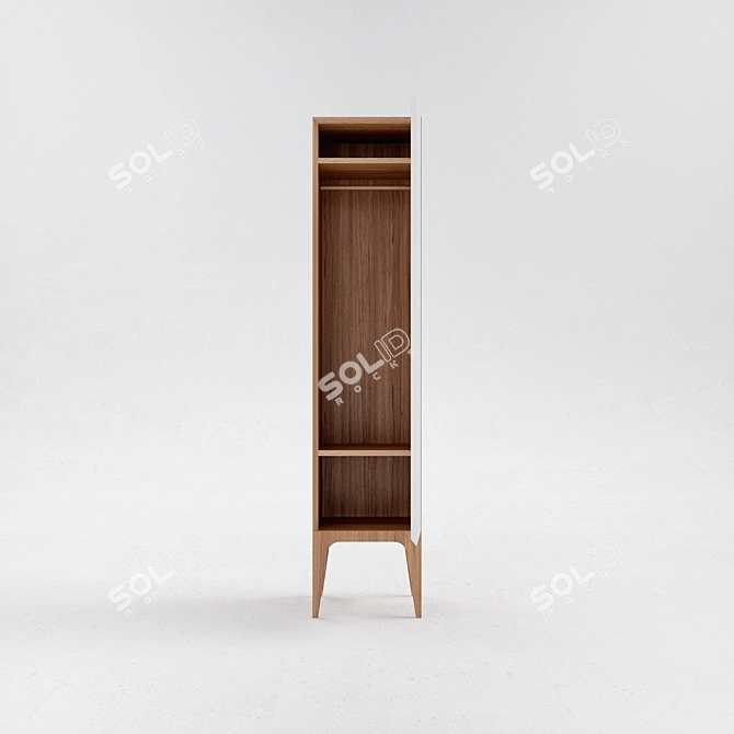 S7 Modern Oak Wardrobe 3D model image 3