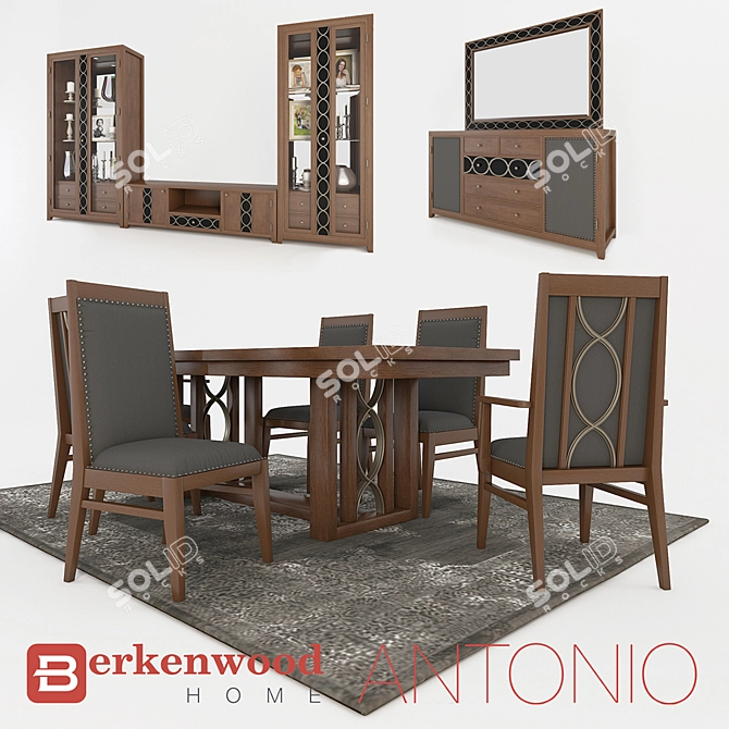 Berkenwood Antonio Dining Set - Complete Collection 3D model image 2