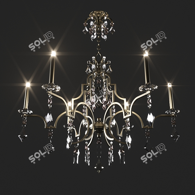 Elegant Italian Chandelier: Masiero Classica Lizzi 6+6 3D model image 1