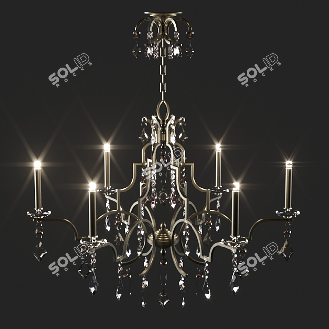 Elegant Italian Chandelier: Masiero Classica Lizzi 6+6 3D model image 2