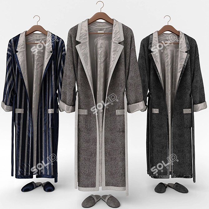 Luxury Velvet Bathrobe 3D model image 1