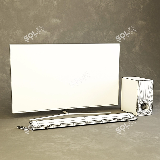 Ultimate Entertainment Combo - Samsung UE55KS8000 55" Smart TV & Sony HT-NT5 Sound Projector 3D model image 3