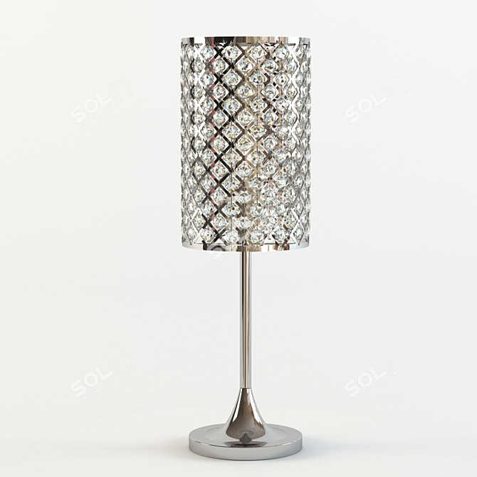 Elegant Crystal Chrome Table Lamp 3D model image 1