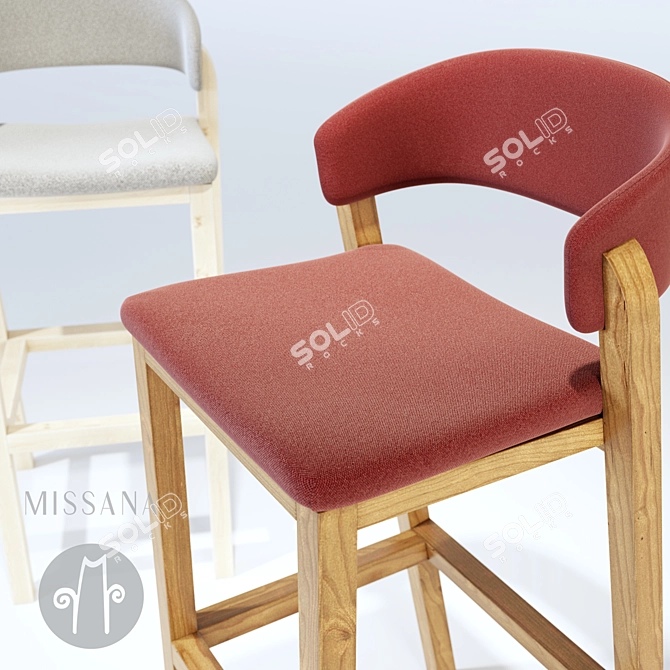 Nordic Elegance: Oslo Barstool 3D model image 2