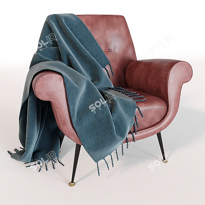 Leather Chair with Detachable Blanket 3D model image 1